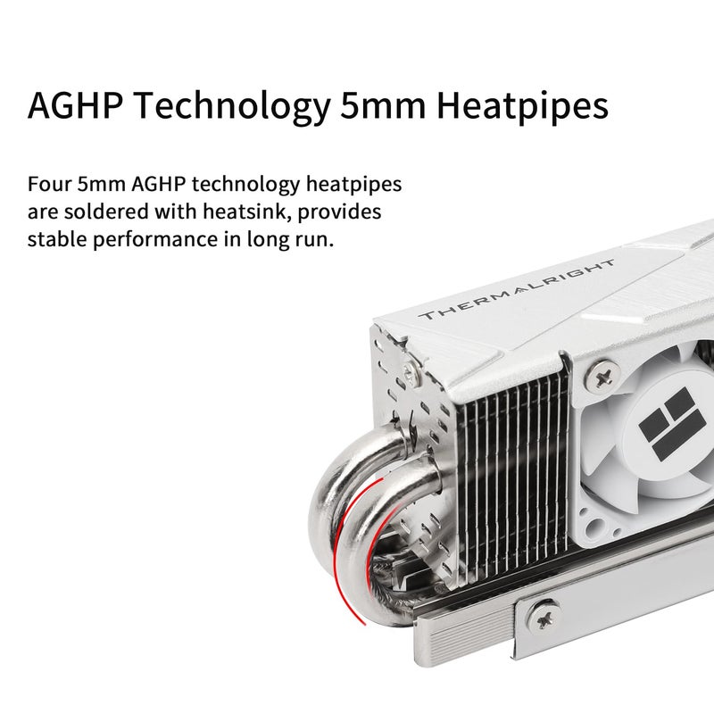 Thermalright مبرد SSD HR10 2280 PRO، مبرد حراري مزدوج الجوانب، يحمل وسادة سيليكون 14.8W/m.k، يتضمن 4 أنابيب حرارية، عملية إعادة تدفق، مبرد حراري SSD 2280 لسطح المكتب - Image 2